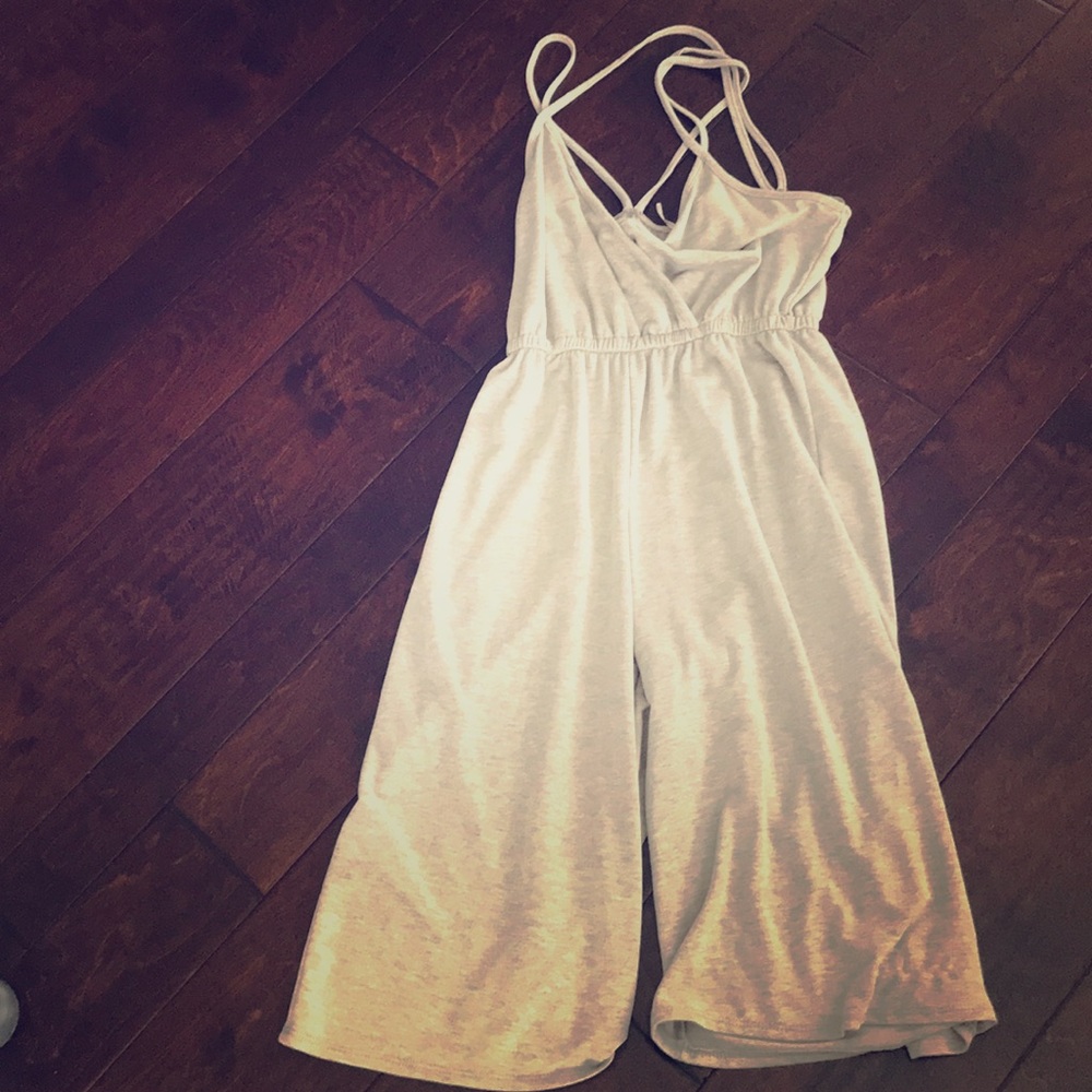 Gray paper crane romper